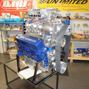 Supercharged Chevy 383 crate engine